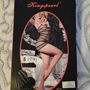 NWT QUEEN SIZE BLACK SEE THROUGH NET DRESS